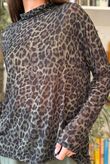 Tiby Funnel Neck Layering Top Leopard Khaki